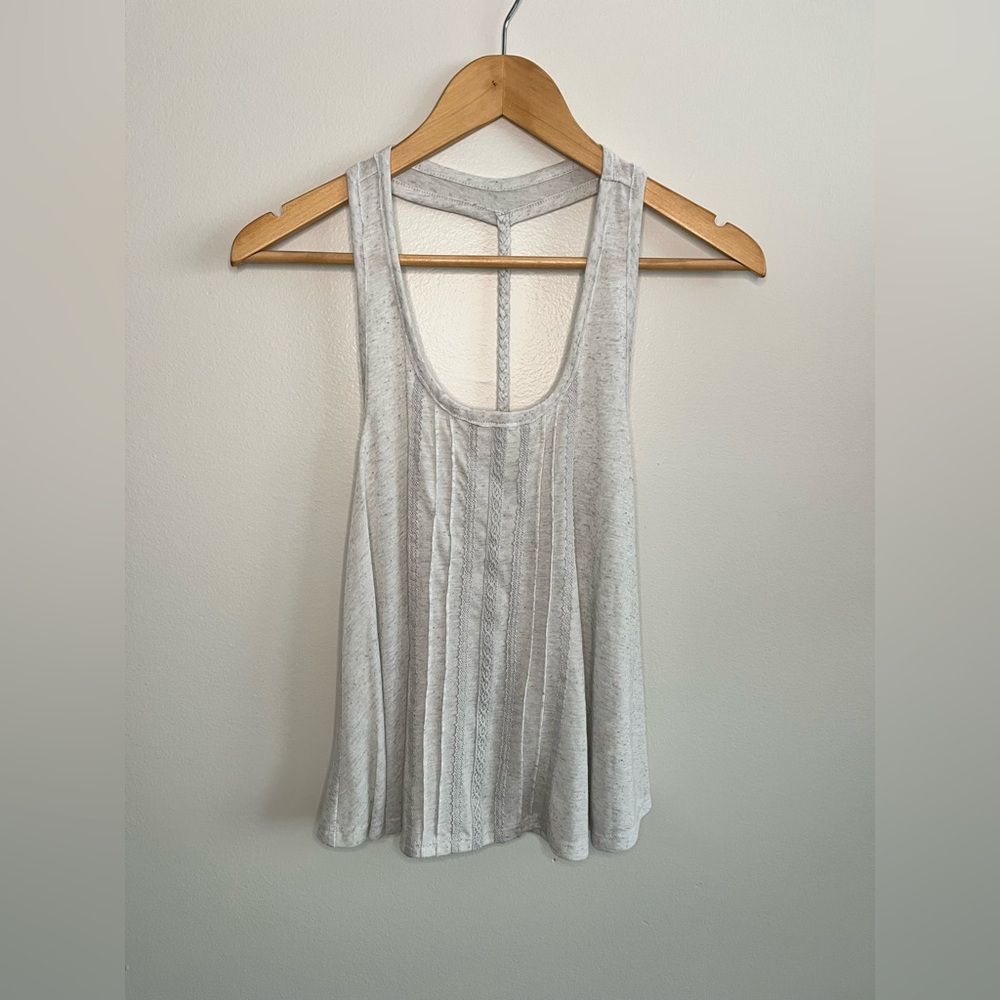 Mudd Heathered Light Grey Boho Racerback Tank Top